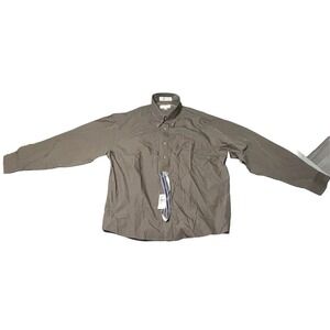 ENRO Poplin Collar Non-Iron Men's XL Long Sleeve Brown Dress Shirt NWT‎